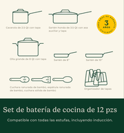 Batería 12 piezas Culinary Collection Cuisinart Verde