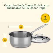 Cazo de 1.5 L con Tapa – Chef's Classic™ Inoxidable Cuisinart
