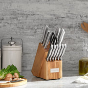 Bloques de Cuchillos de Acero Inoxidable Serie Elite de 15 pzs con Bloque de Acacia