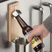 Destapador de Botellas Magnético con Porta Vaso