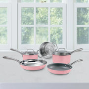 Batería 7 Pzs Rosa Pastel Mate Acero Inoxidable Cuisinart