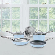 Batería 7 Pzs Azul Pastel Mate Acero Inoxidable Cuisinart