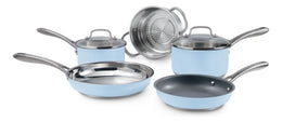 Batería 7 Pzs Azul Pastel Mate Acero Inoxidable Cuisinart