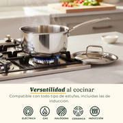 Olla con Tapa 1.4 L Acero Inoxidable Multiclad Pro
