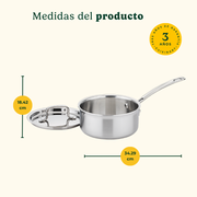 Olla con Tapa 1.4 L Acero Inoxidable Multiclad Pro