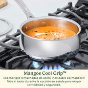 Cazo con tapa PureClad™ de Acero Inoxidable de 24 cm Triple Capa